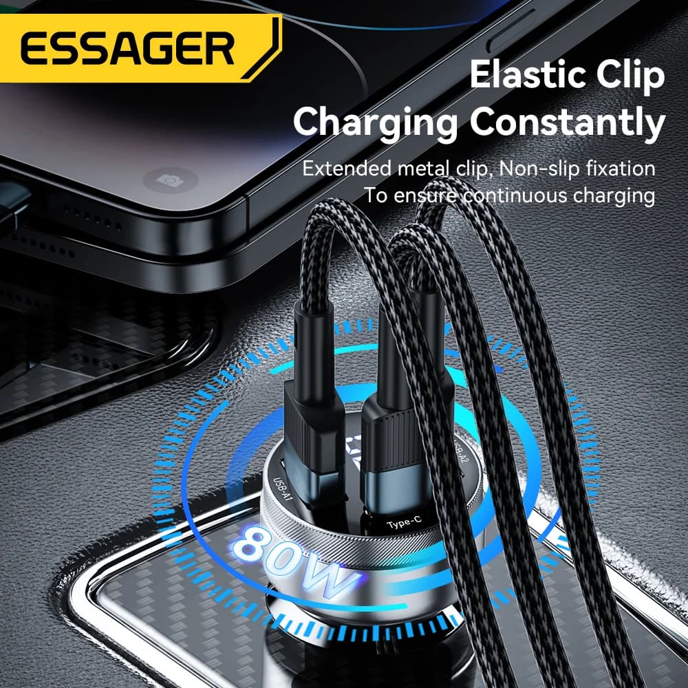 Pengecas Kereta PD USB-C Dual 80W