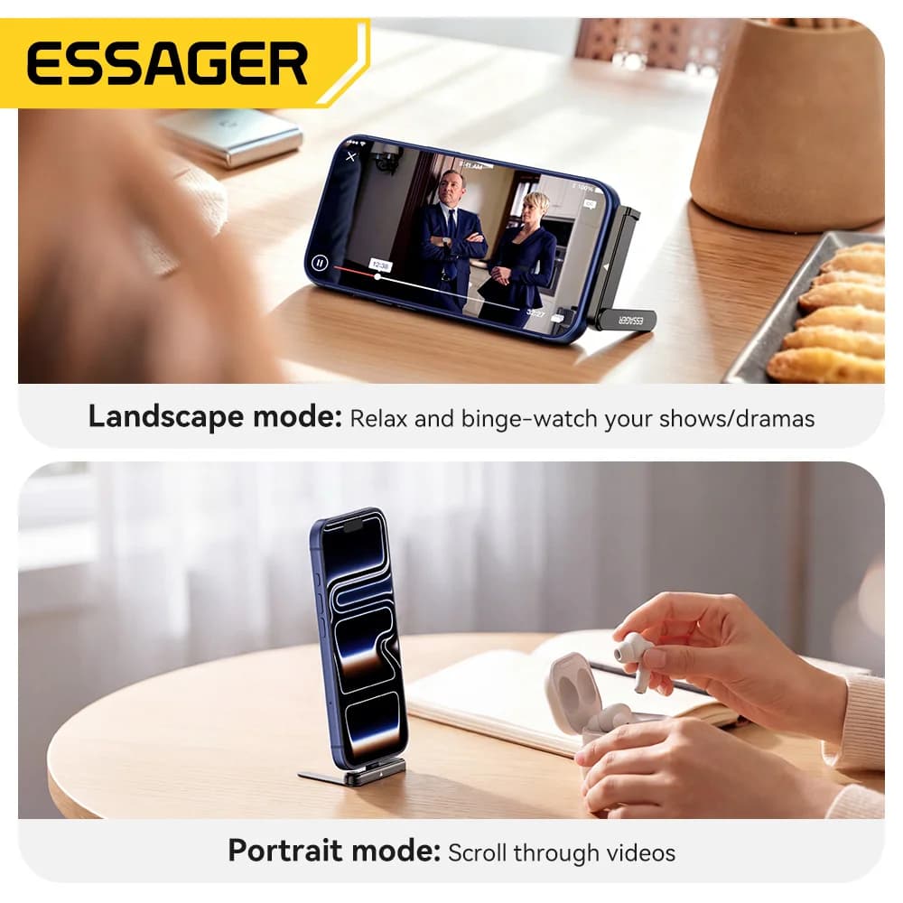Penyesuai OTG USB-C Boleh Lipat 2-dalam-1 240W dengan Penyangga