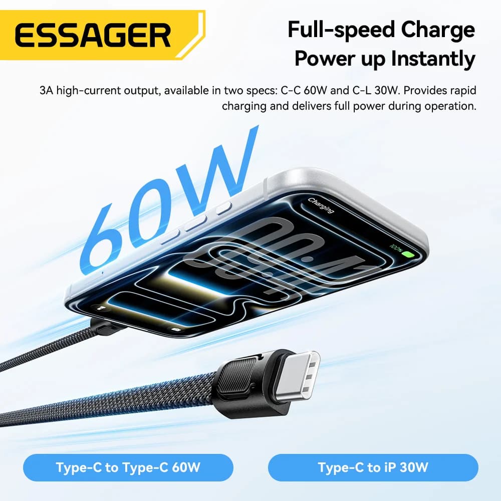 Kabel Tali Leher USB-C ke Lightning Pengecas Pantas 60W