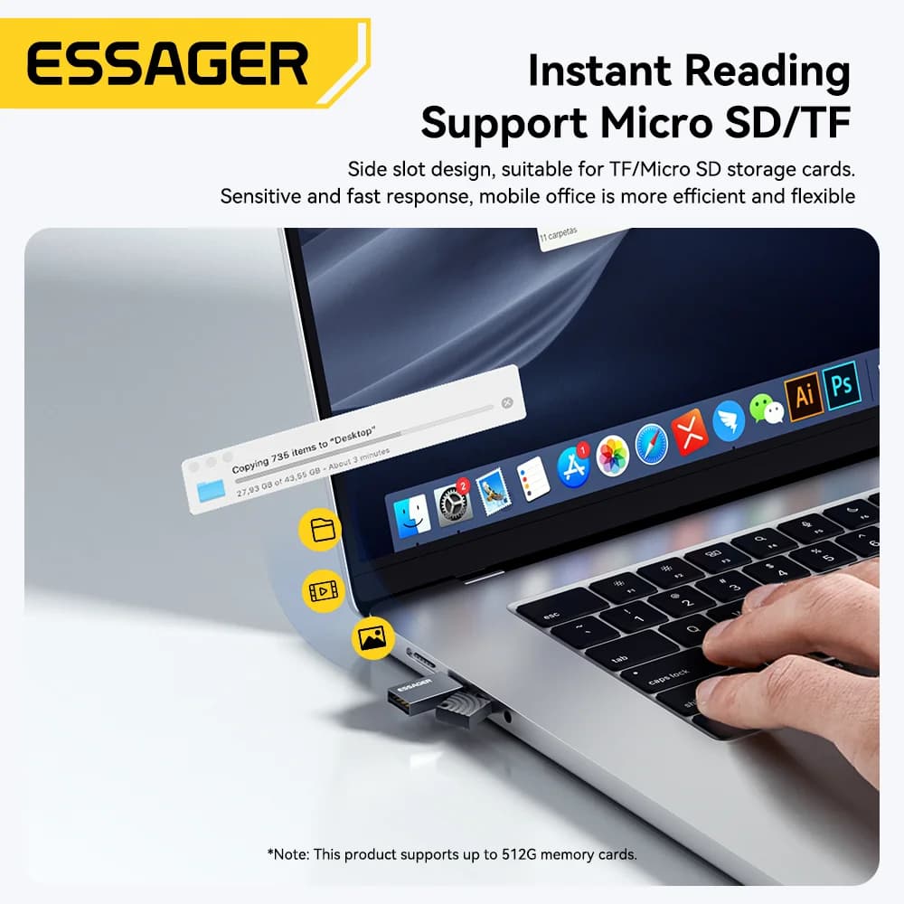 Pembaca Kad 2-dalam-1 USB-C dan USB 2.0