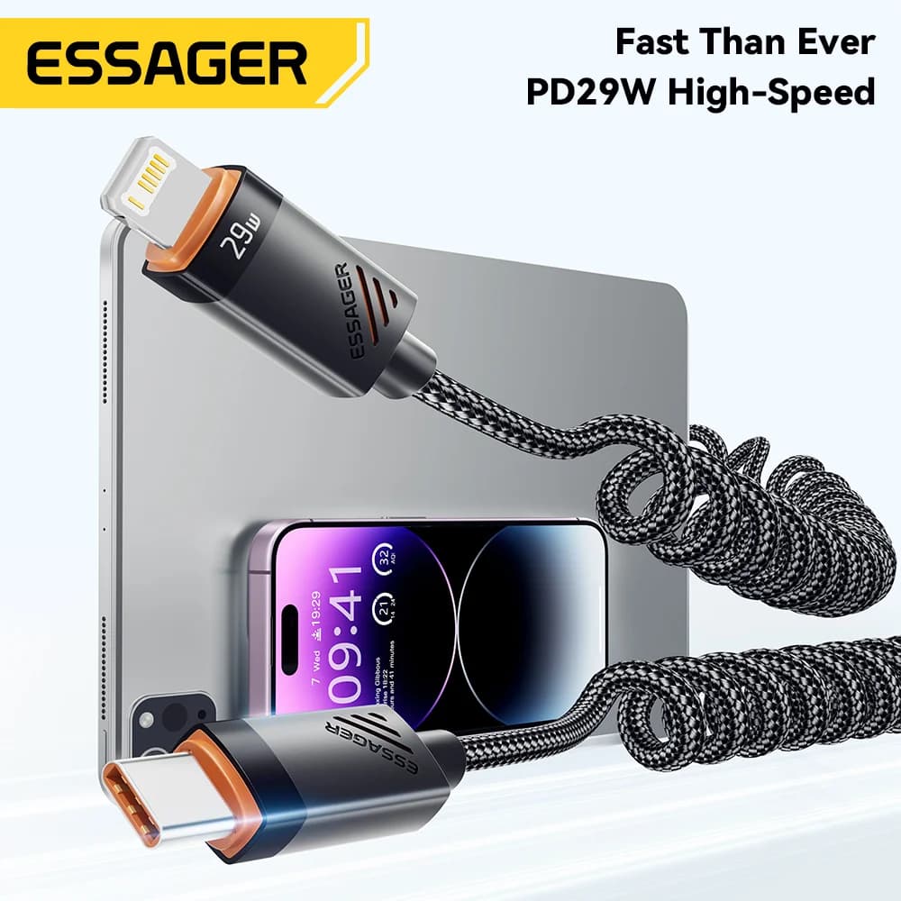 Kabel Spring USB-C ke Lightning Pengecasan Pantas