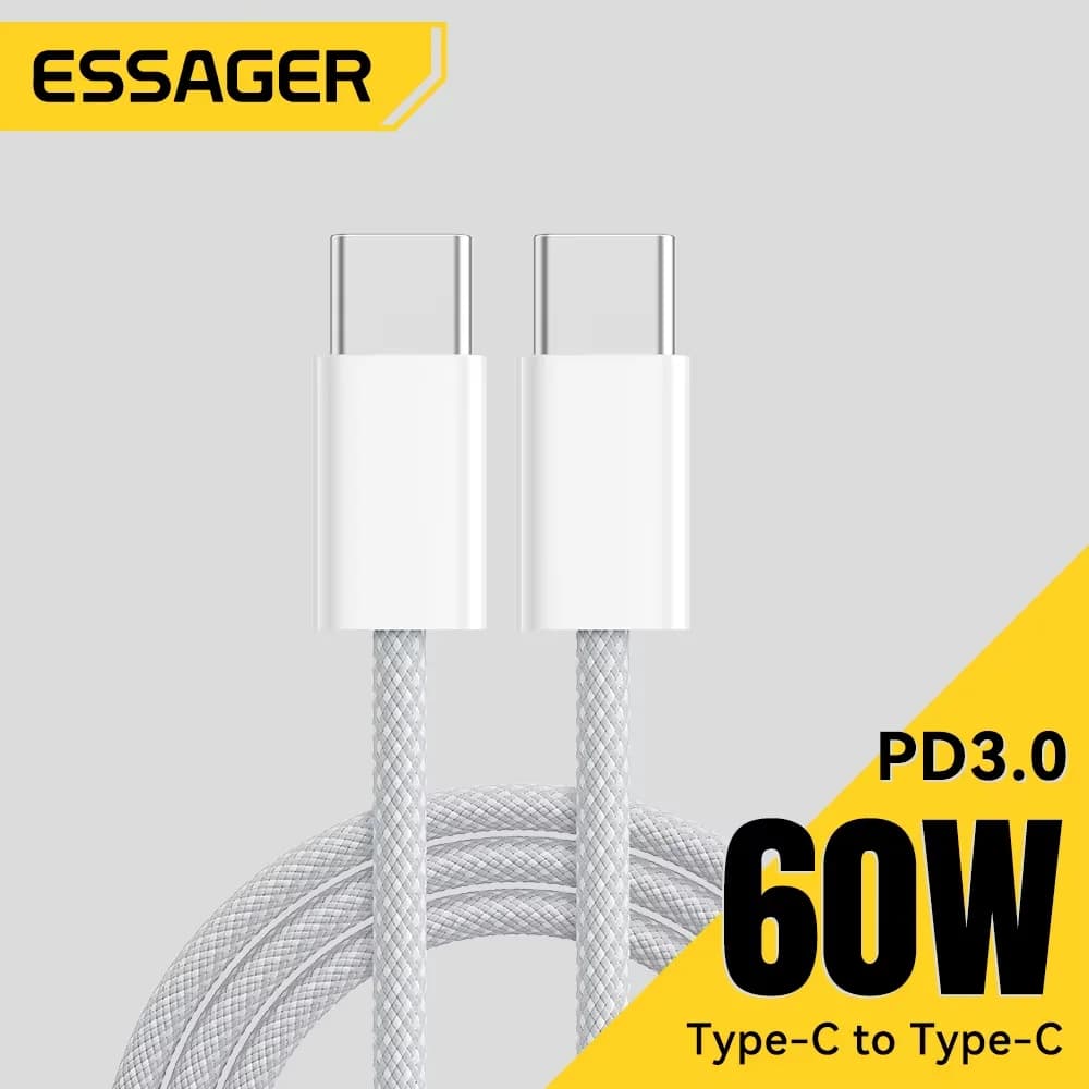 Kabel Data Pengecasan Pantas USB-C ke USB-C 60W