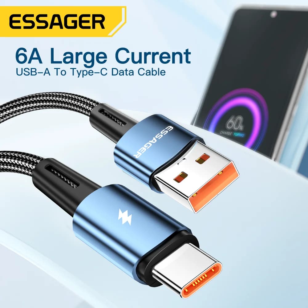 Kabel Pengecas Pantas USB-C 120W, 6A
