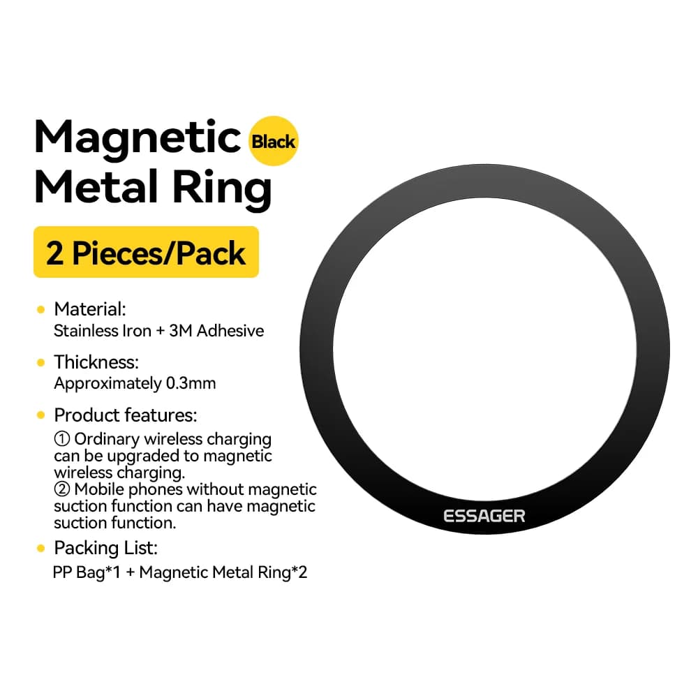 Gelang Logam Magnetik 2-Pack untuk Pengecasan Tanpa Wayar