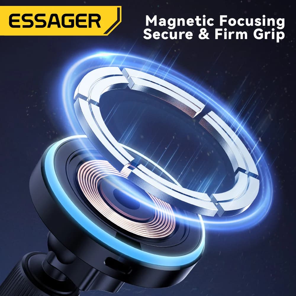 Pemegang Pengecas Kereta Tanpa Wayen Magnetik 15W dengan LED