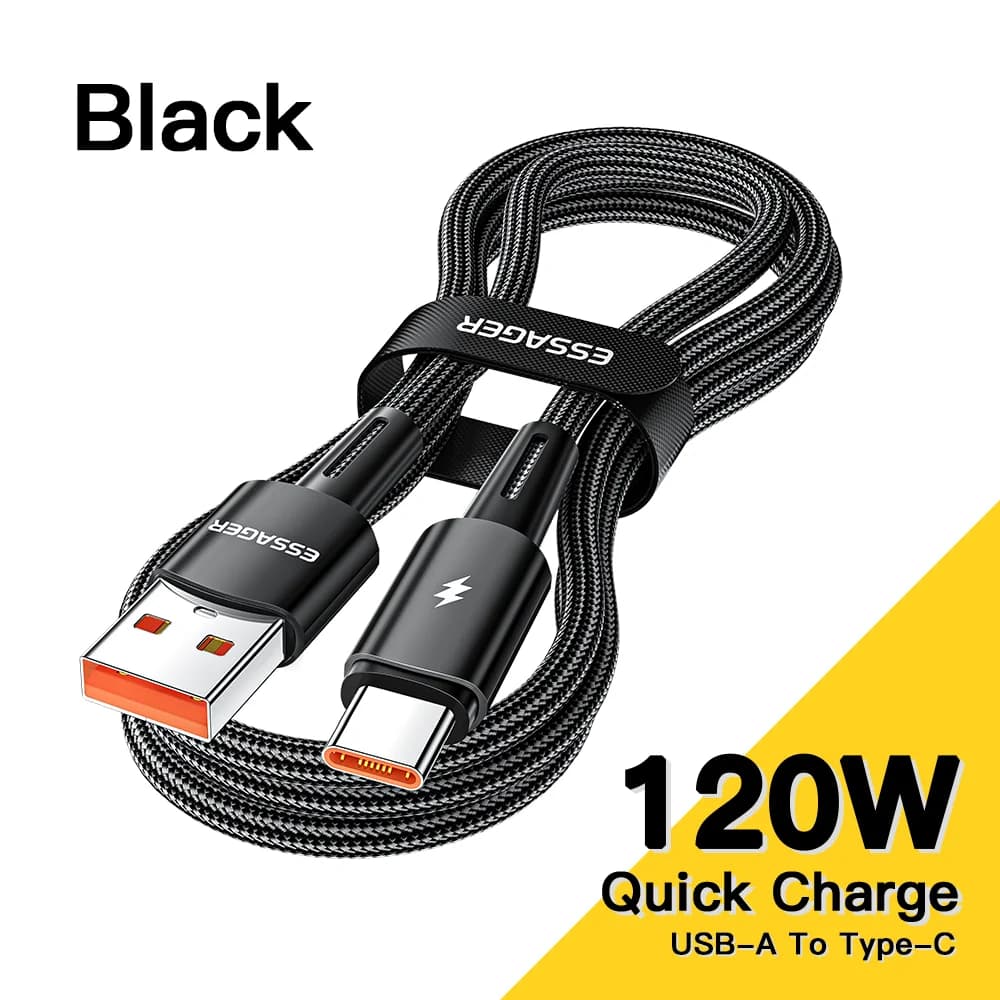 Kabel Pengecas Pantas USB-C 120W, 6A