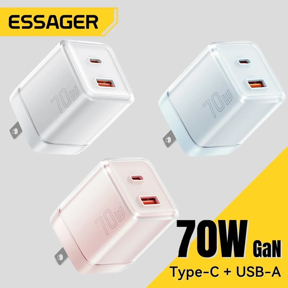 Pengecas Pantas USB-C GaN 70W dengan PD 3.0