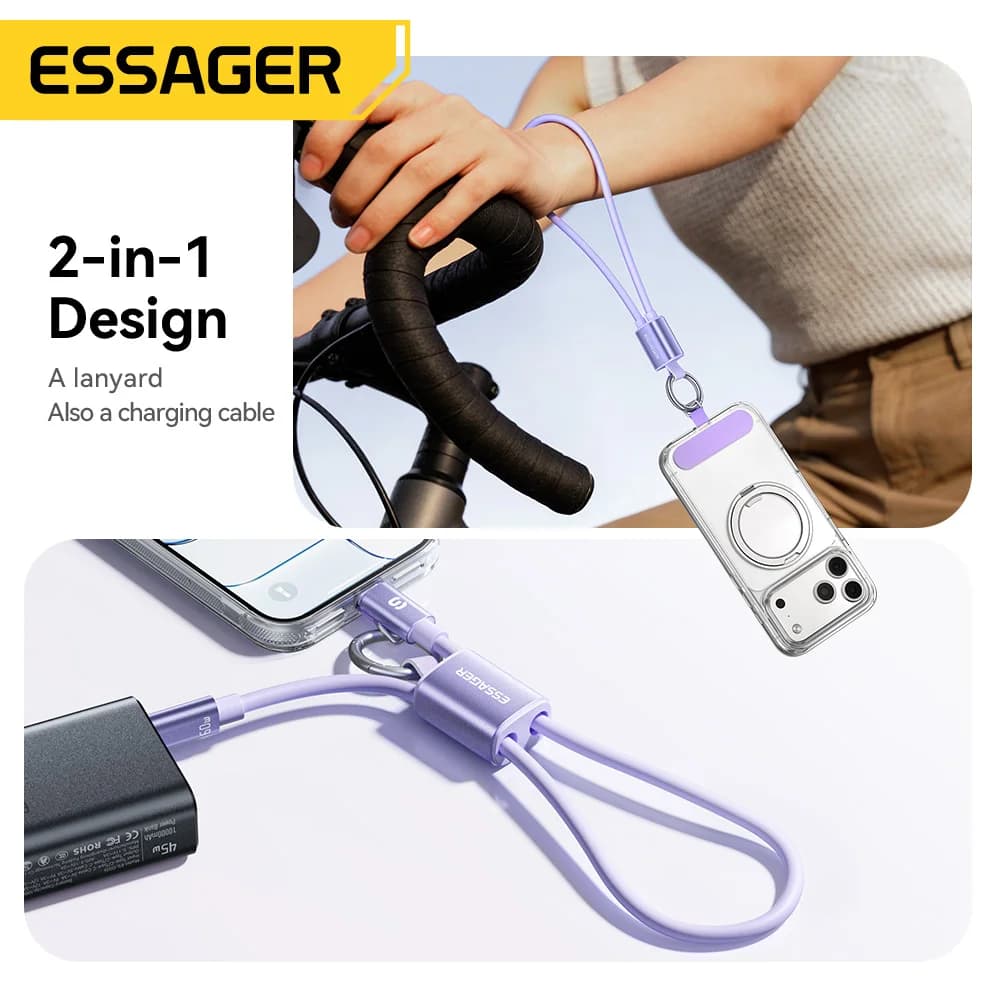 Kabel Tali Leher Pendek USB-C ke USB-C 60W