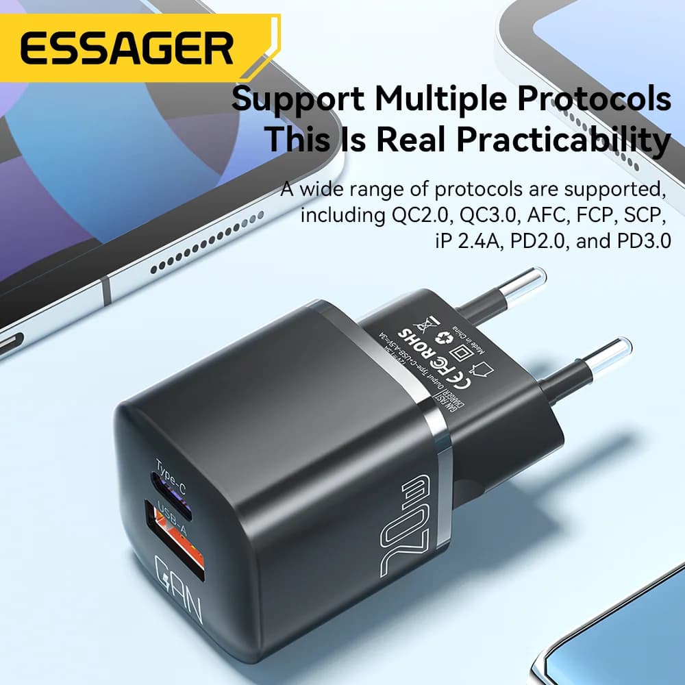 Pengecas Pantas USB-C PD GaN 20W