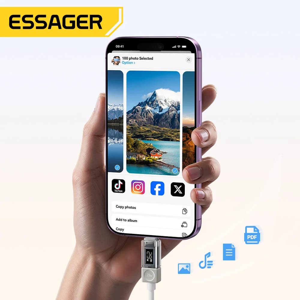 USB-C to Lightning Cable with Digital Display