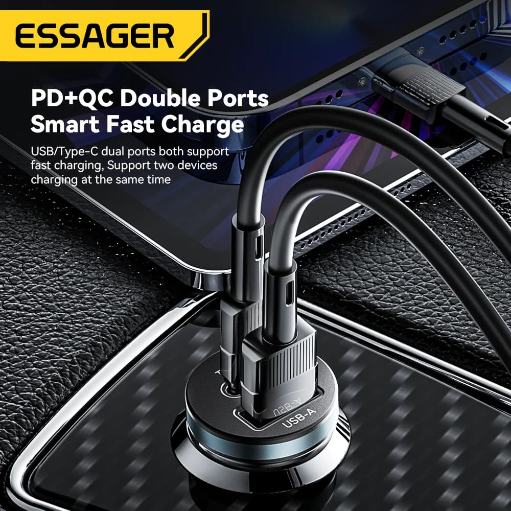 Pengecas Kereta USB-C 30W dengan Quick Charge 3.0