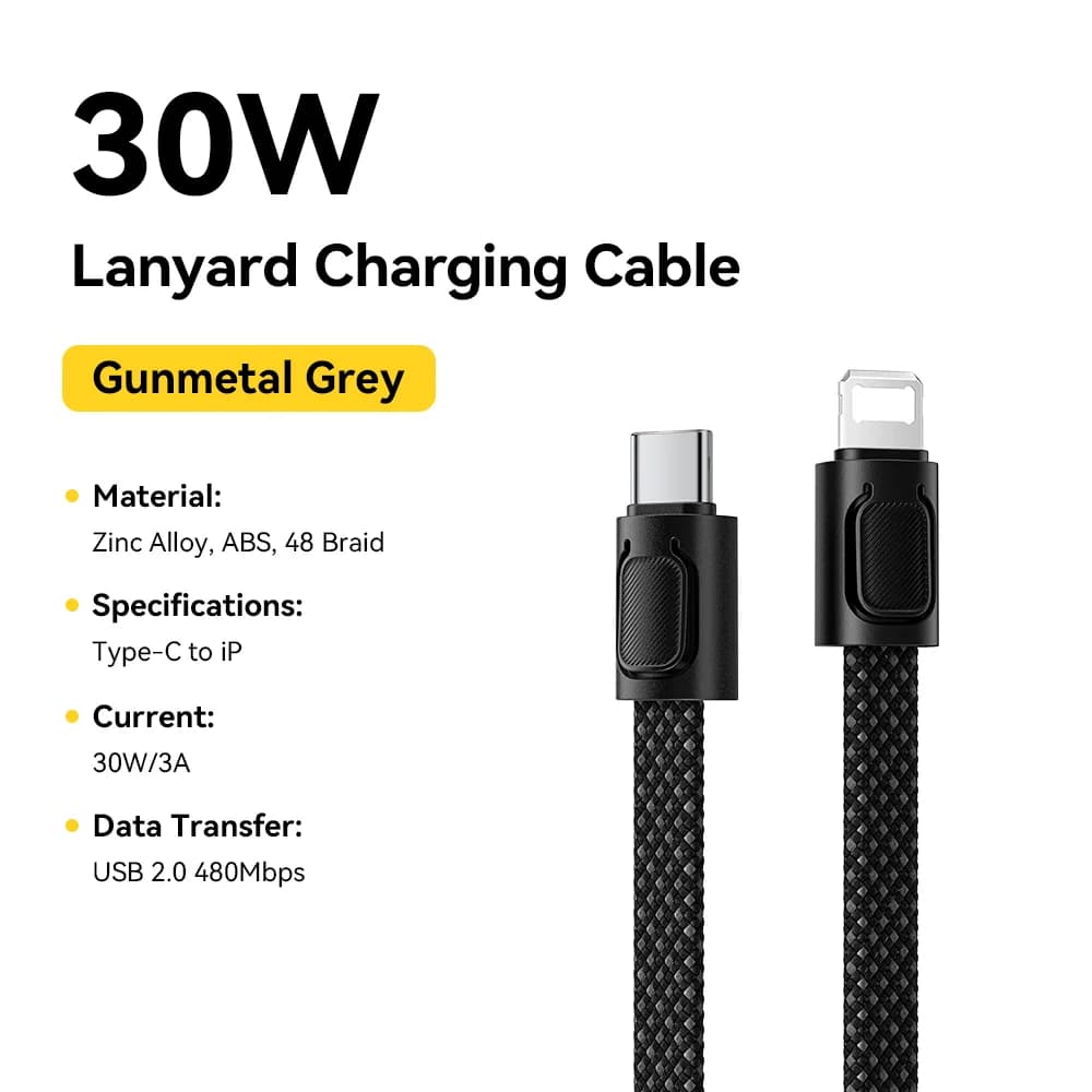 Kabel Tali Leher USB-C ke Lightning Pengecas Pantas 60W